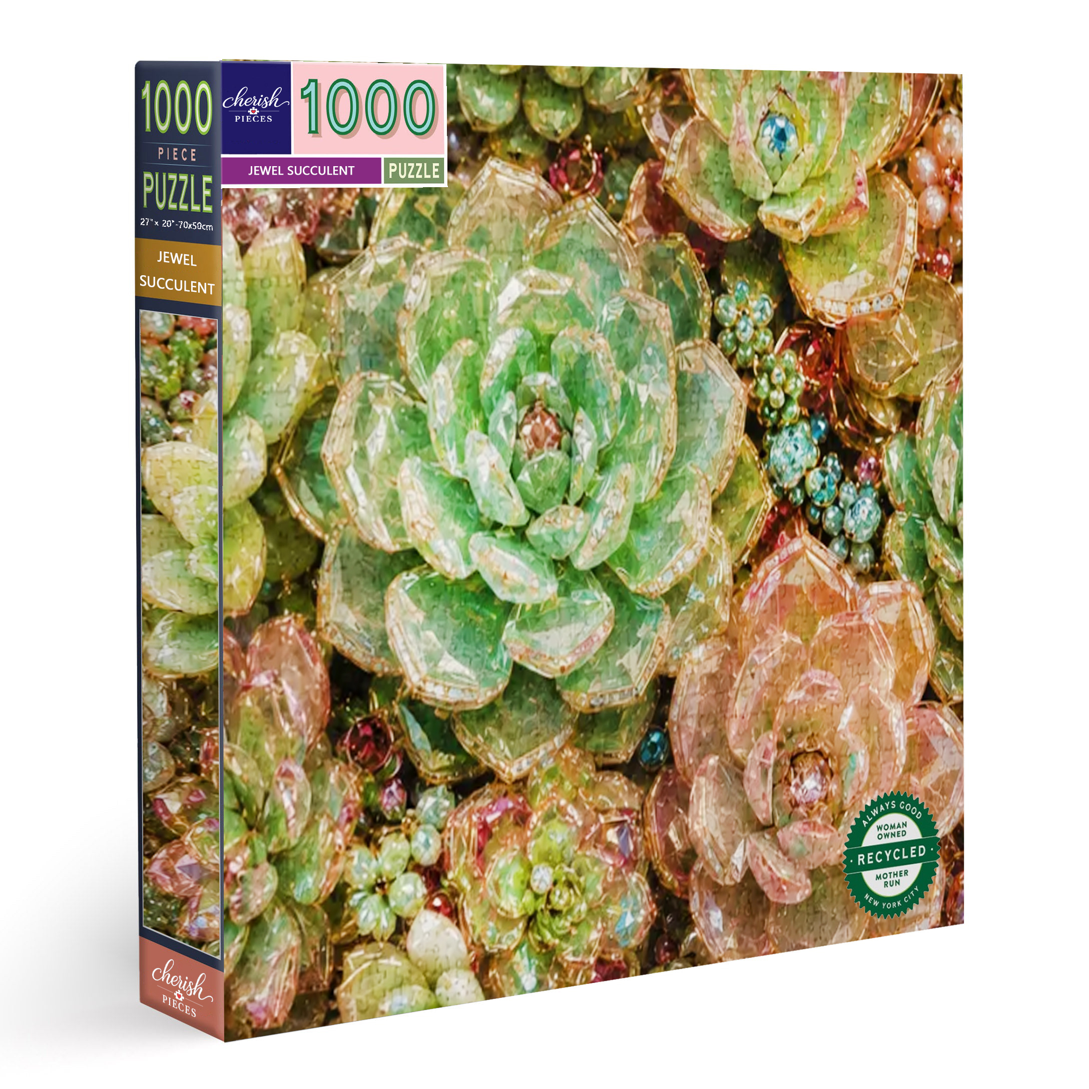 2026 Best gift – Sparkling Jewel Succulent Puzzle - 500/1000 Pieces