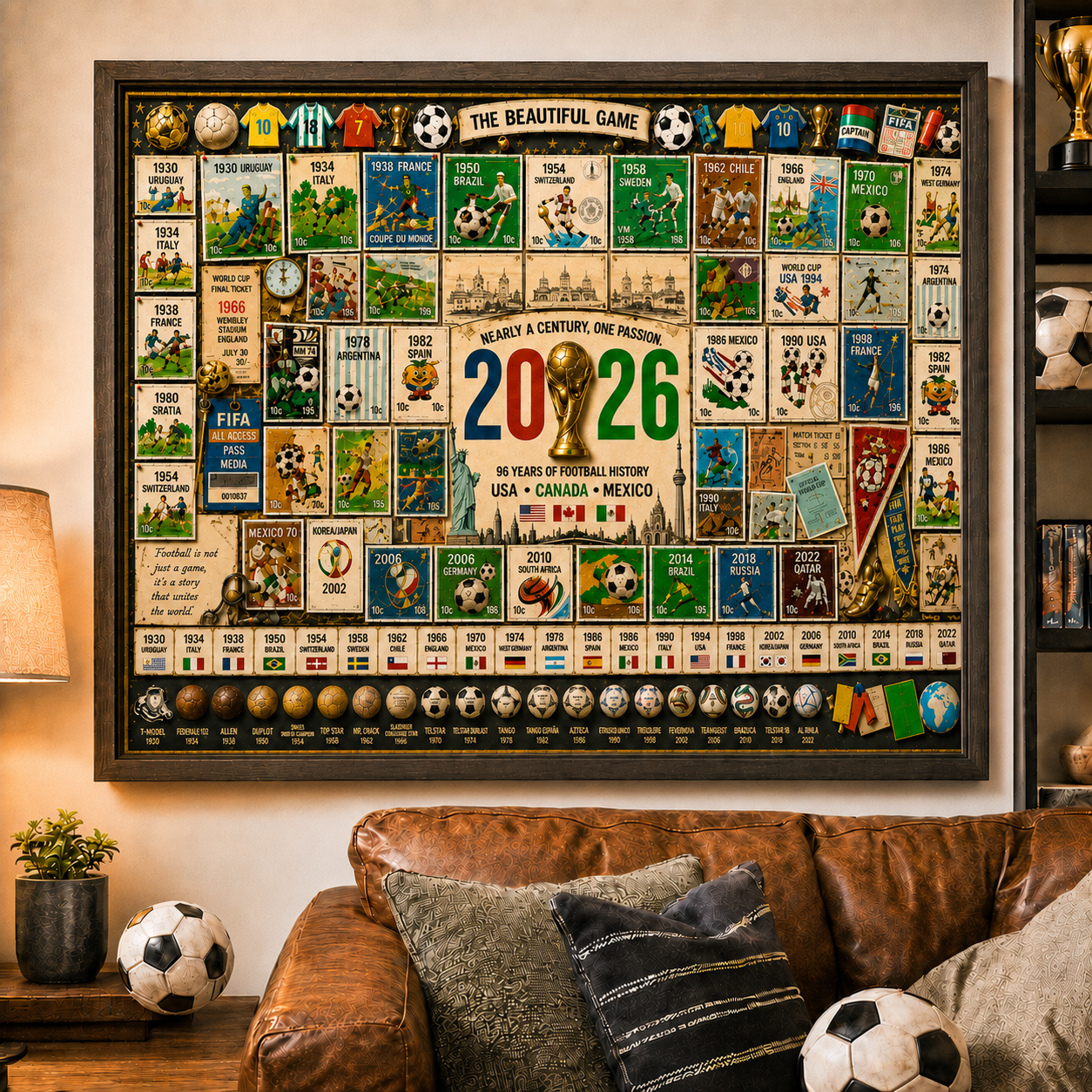 2026 World Cup History Collector's Puzzle | 96 Years of Football Legends (500/1000 Pieces)