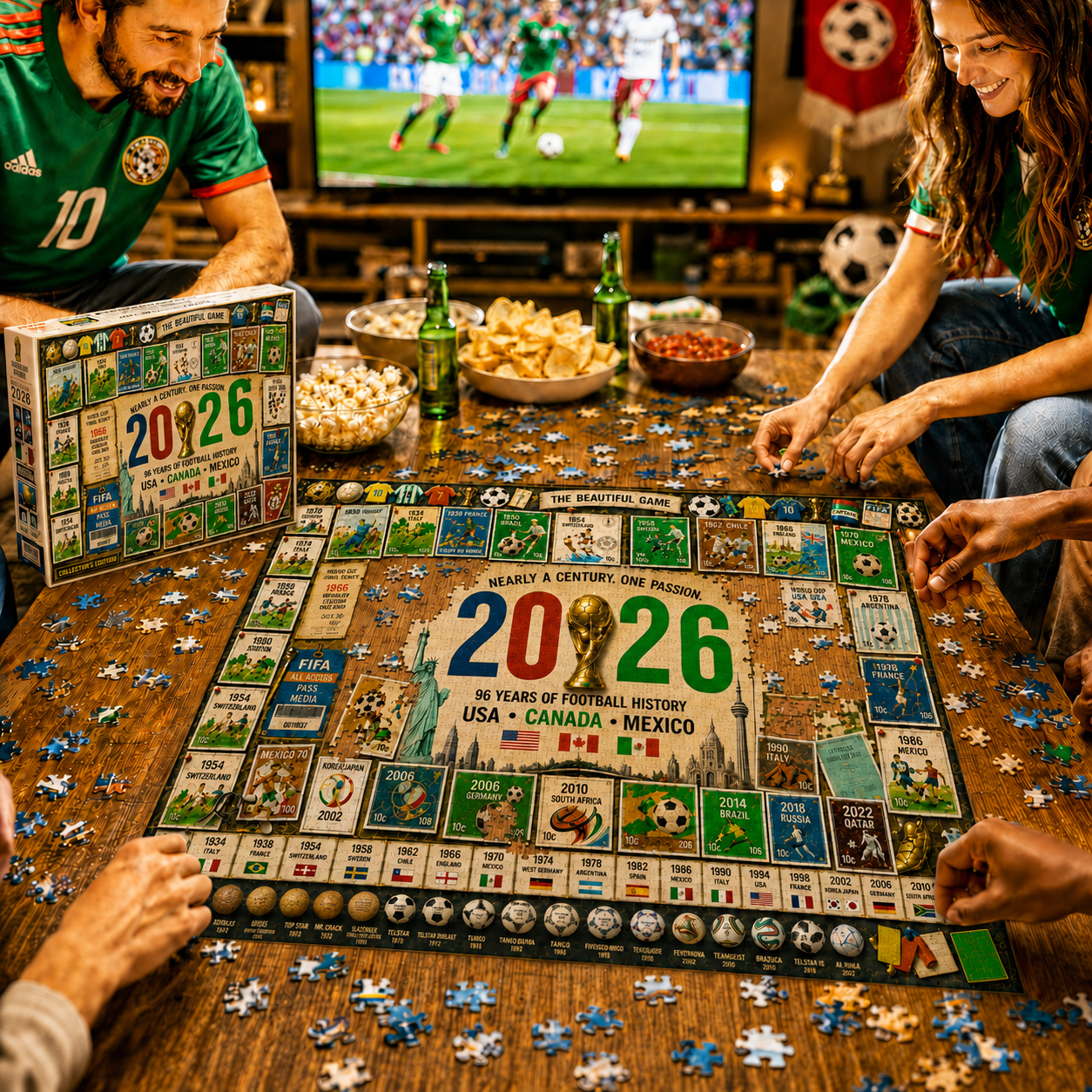 2026 World Cup History Collector's Puzzle | 96 Years of Football Legends (500/1000 Pieces)
