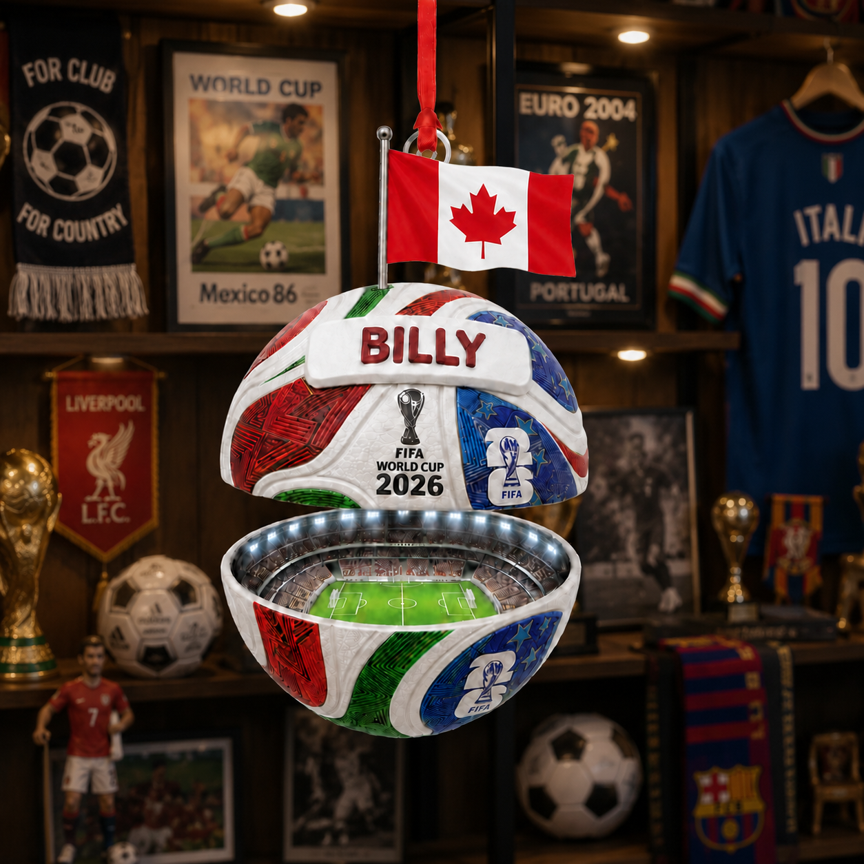Personalized 2026 World Cup Soccer Ornament
