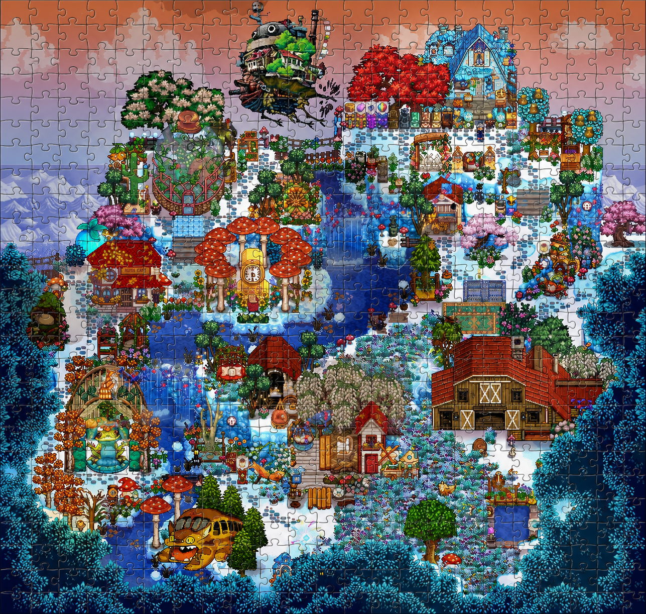 Stardew Valley Sky Farm Seasons Inspiration Puzzle (1000 pieces) — A puzzle game every Stardew Valley fan will love