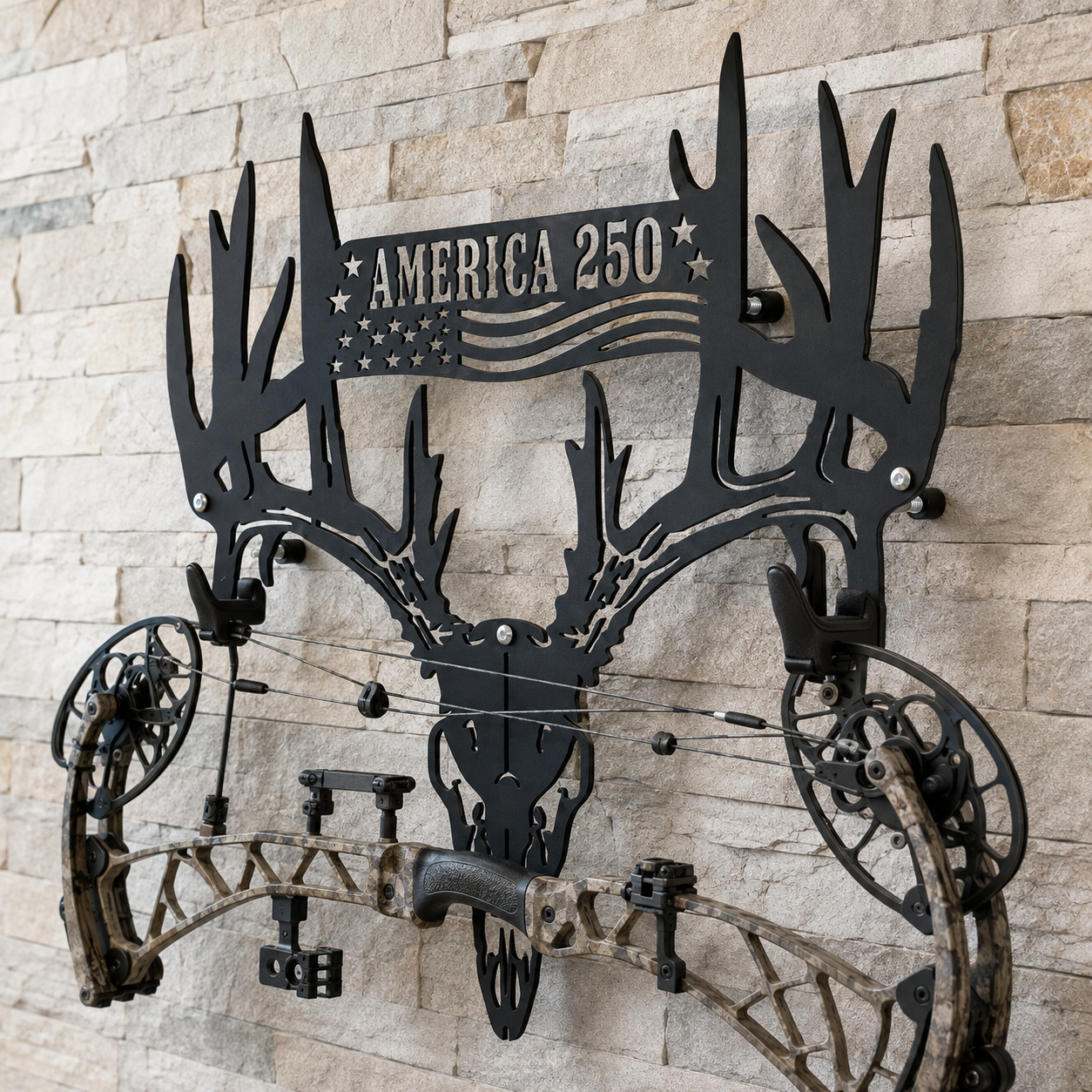 Personalized America 250th Anniversary Antler Bow Rack