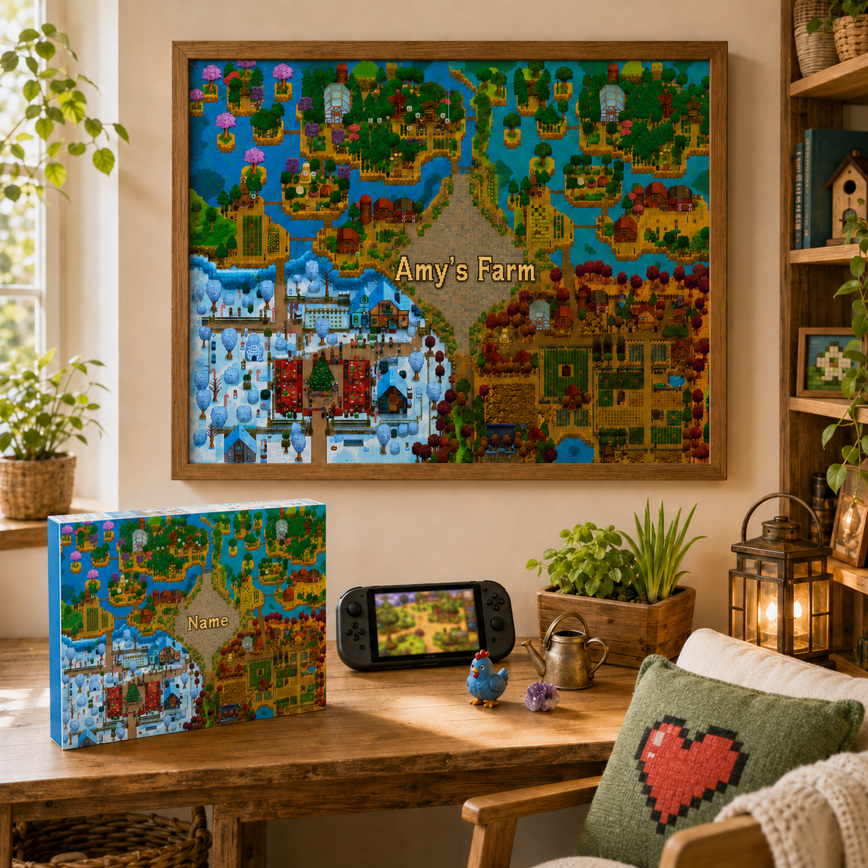 Personalized Stardew Valley-inspired seasonal farm puzzle – customize your farm name