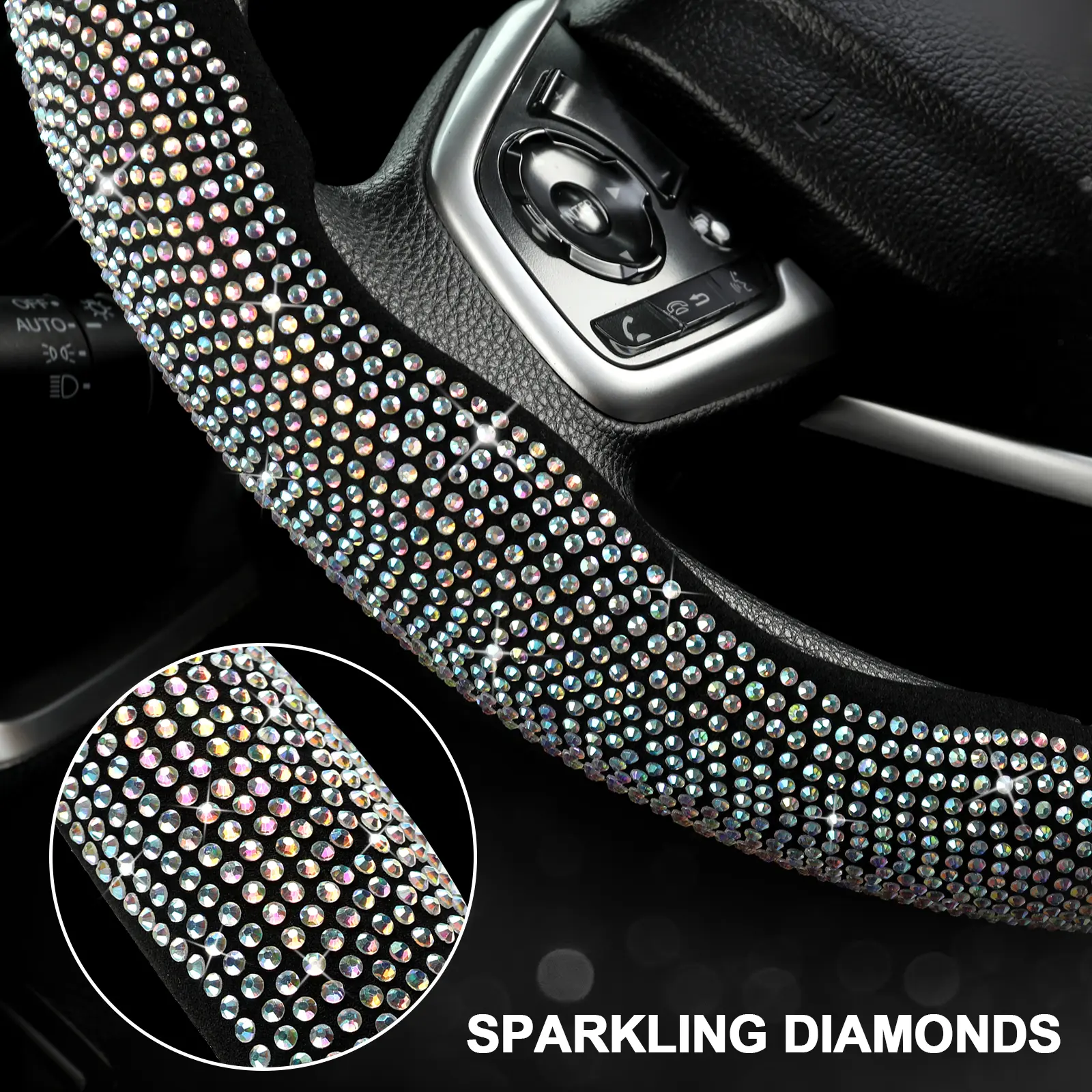 Diamond Bling Steering Wheel Cover for Women