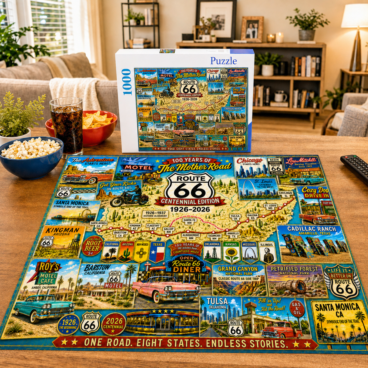Route 66 Centennial Collector’s Puzzle 100 Years of the Mother Road — 1926–2026🎁