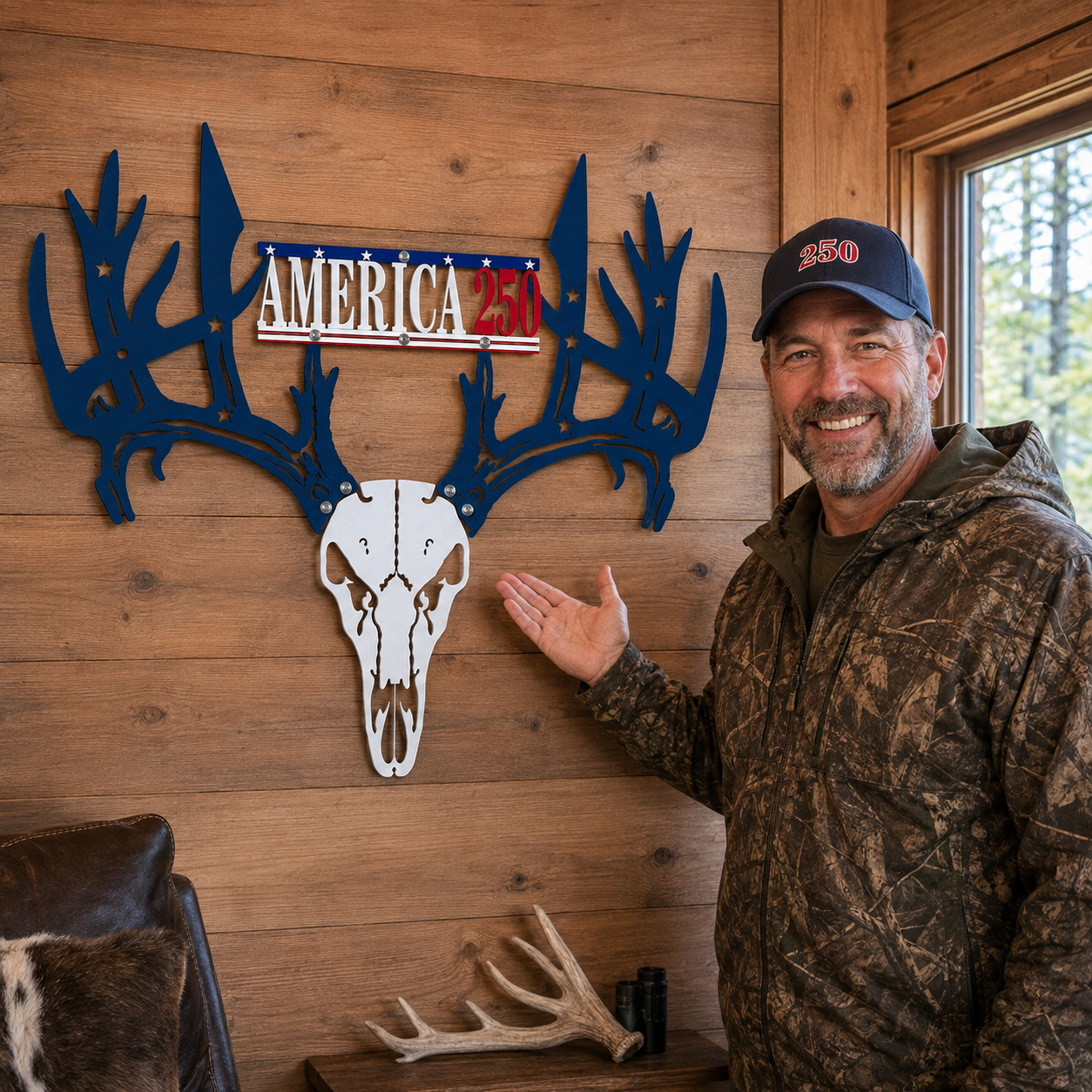 Personalized Metal Deer Skull Bow Rack (250th Anniversary Edition) — Best Christmas Gift for 2026
