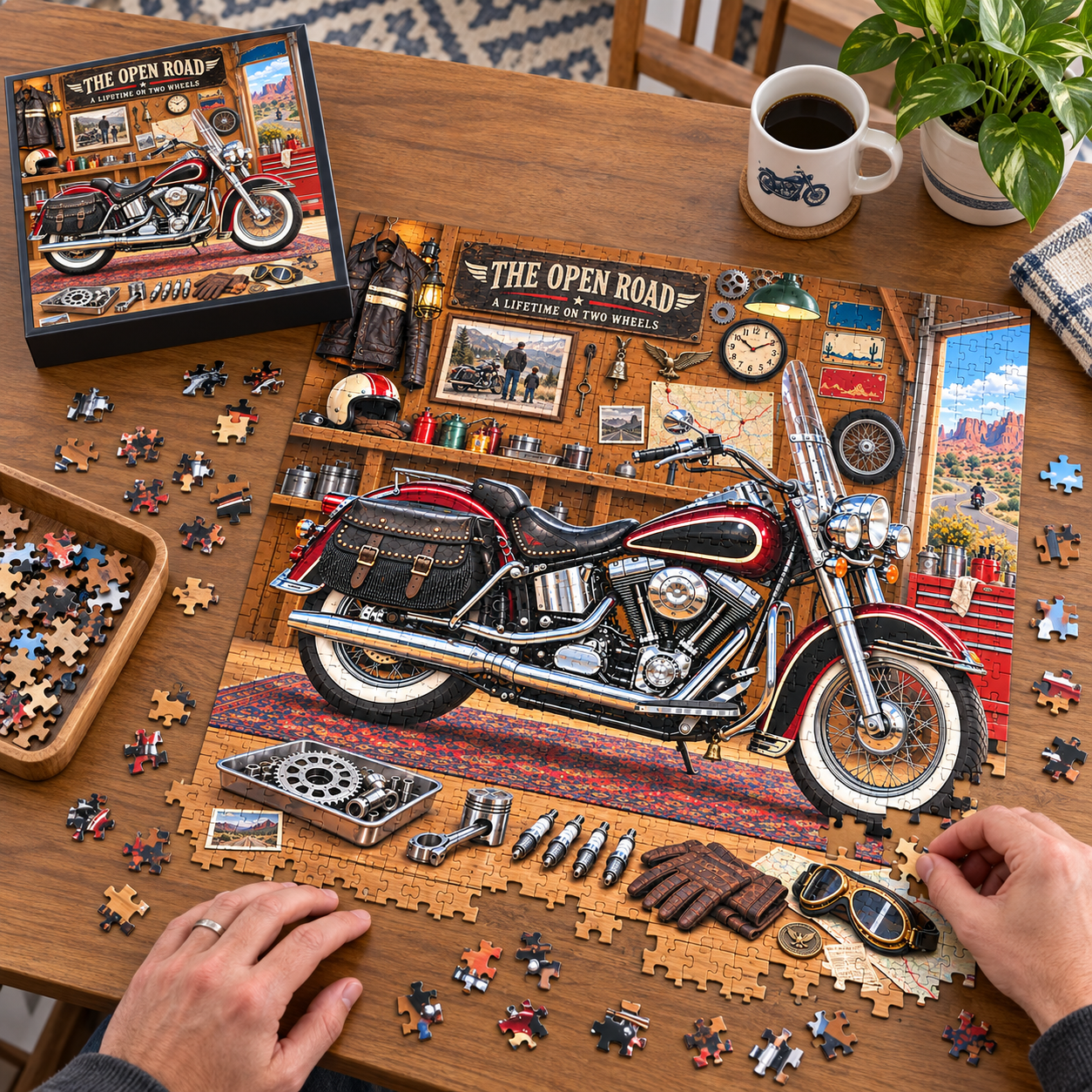 "Live to Ride, Ride to Live" Vintage Motorcycle 1000-Piece Puzzle