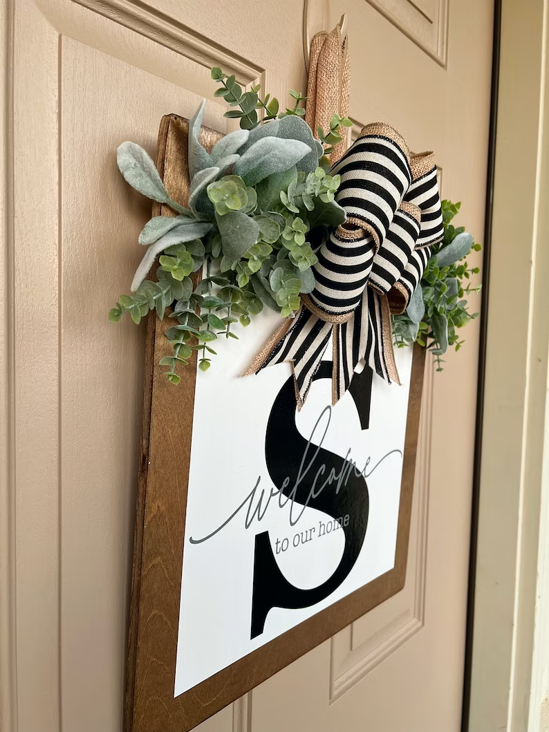 2023 New Gift- Last Name Year Round Front Door Wreath