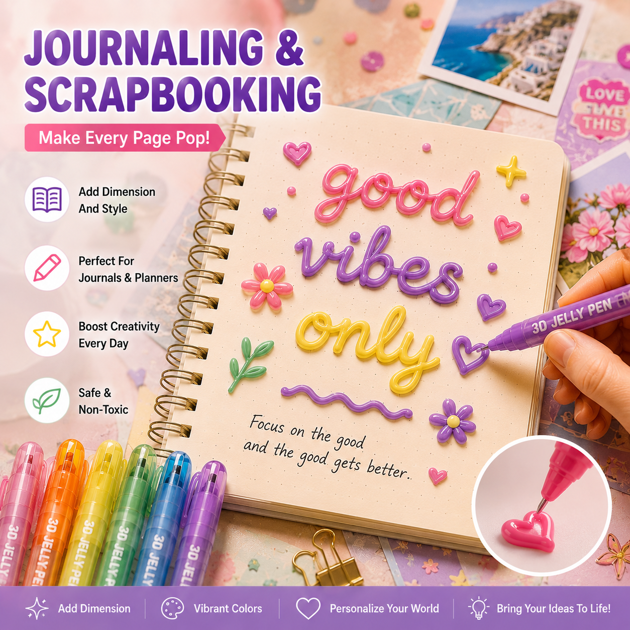 ✨ 3D Jelly Gel Pens – Turn Every Idea Into Colorful Art!