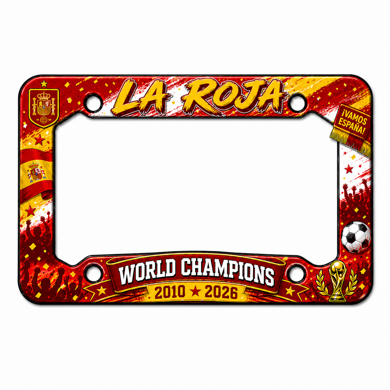Spain Soccer Champions License Plate Frame – Show Your Pride On Every Drive