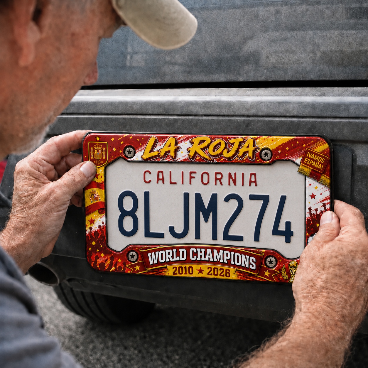 Spain Soccer Champions License Plate Frame – Show Your Pride On Every Drive