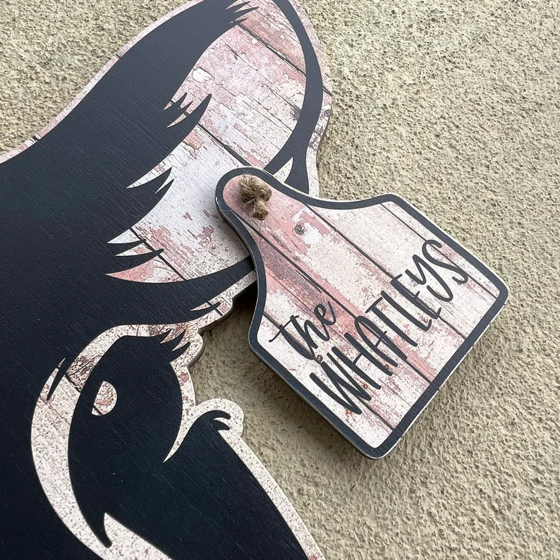NEW!!2023 - Personalized Cow Tag Farm Door Hanger