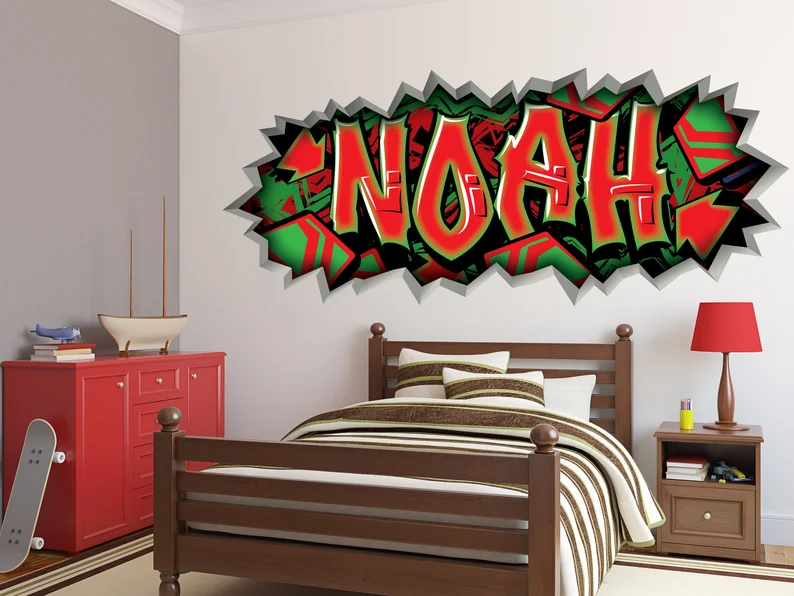 Personalized Street Art Graffiti Name Decal -Teen Room Decal
