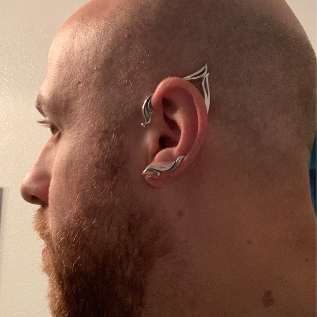 Elf ear cuff silver, Elven ear wrap no piercing