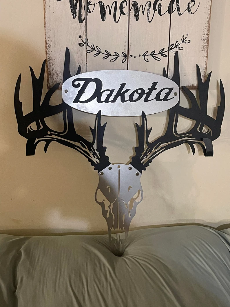 Personalized Metal Deer Skull Bow Rack-The best gift for outdoor lovers