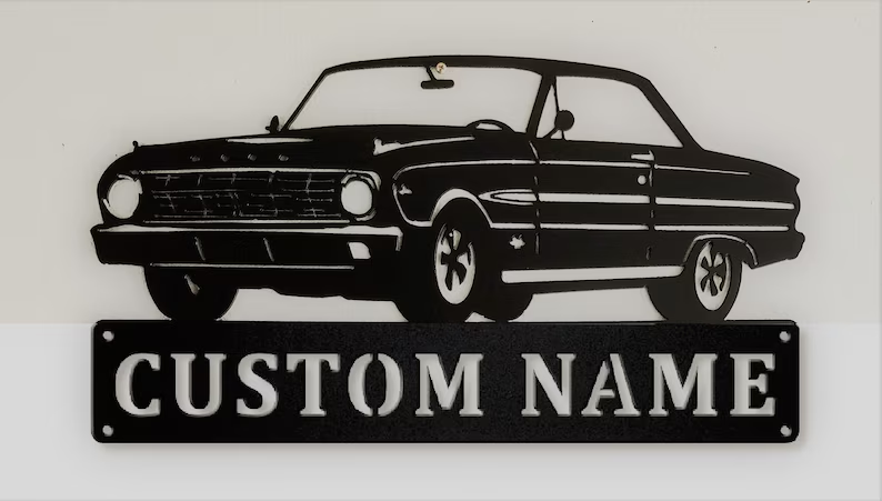 1963 Ford Falcon 2 Door-Personalized Metal Wall Art