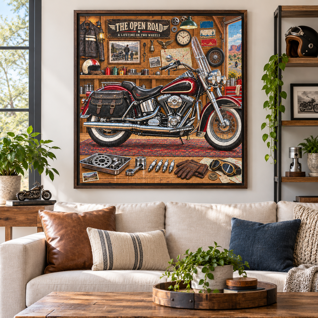 "Live to Ride, Ride to Live" Vintage Motorcycle 1000-Piece Puzzle