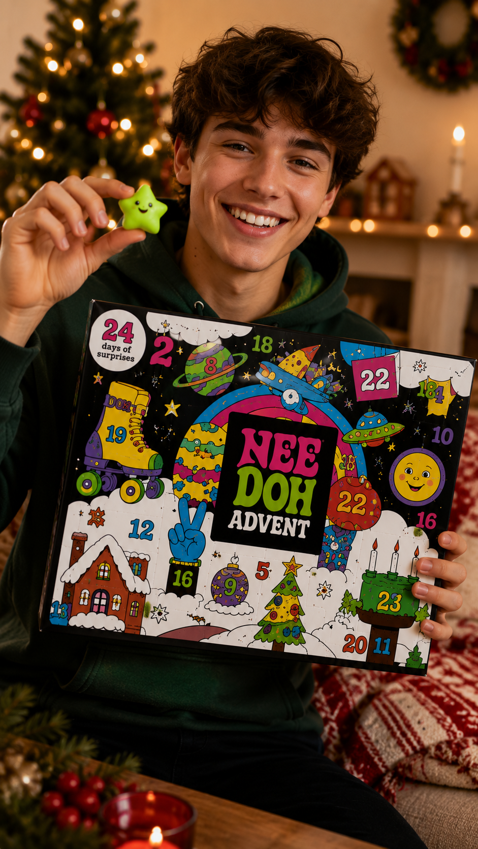 NeeDoh Squishmas holiday lifestyle scene
