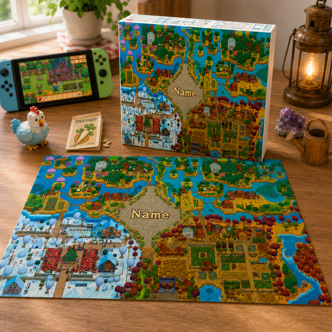 Personalized Stardew Valley-inspired seasonal farm puzzle – customize your farm name