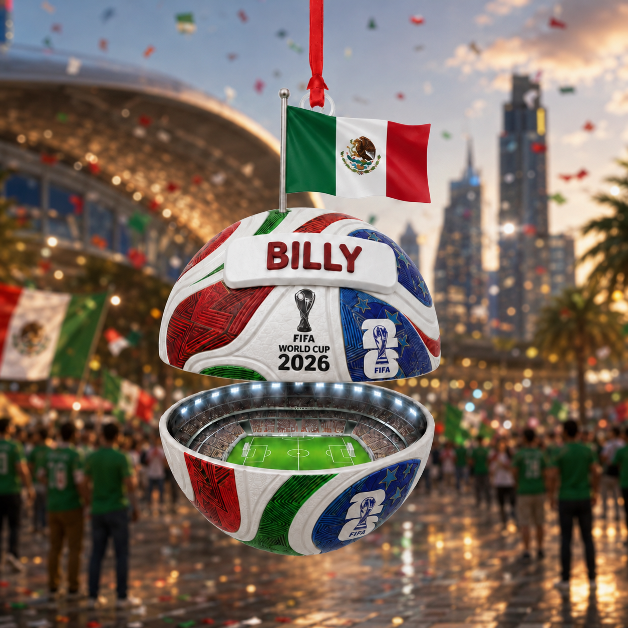 Personalized 2026 World Cup Soccer Ornament