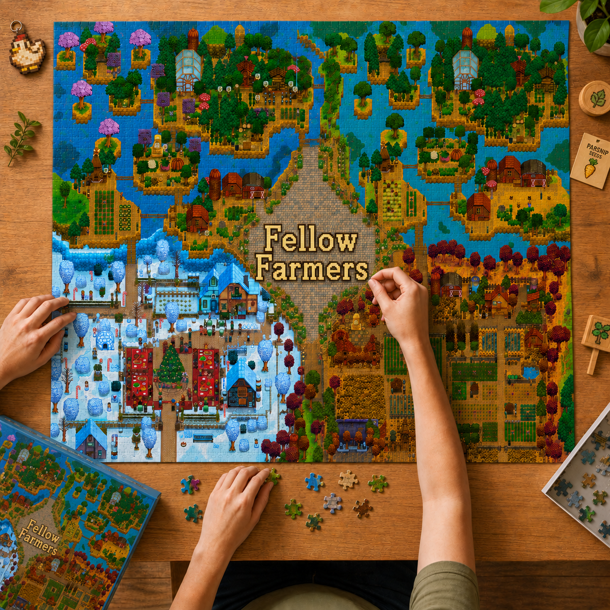 Personalized Stardew Valley-inspired seasonal farm puzzle – customize your farm name