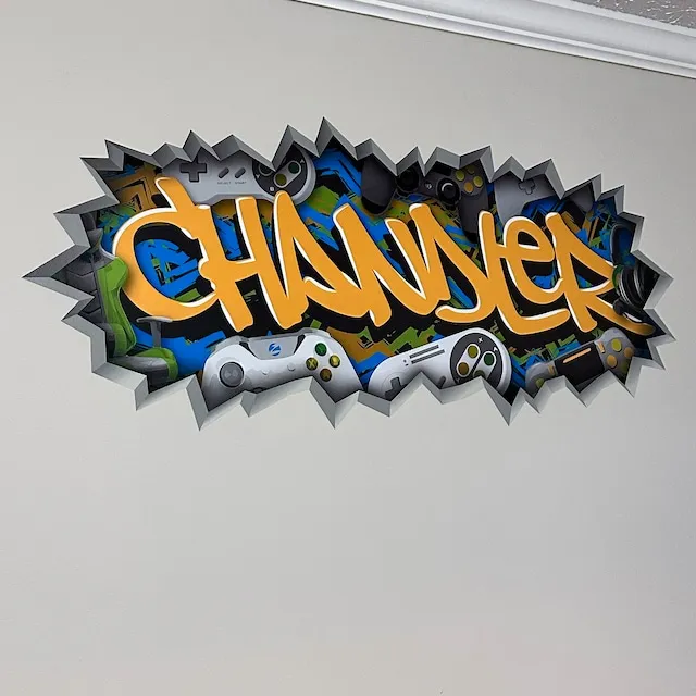Gamer Graffiti Wall Decal Custom Personalized Boys Room Decor