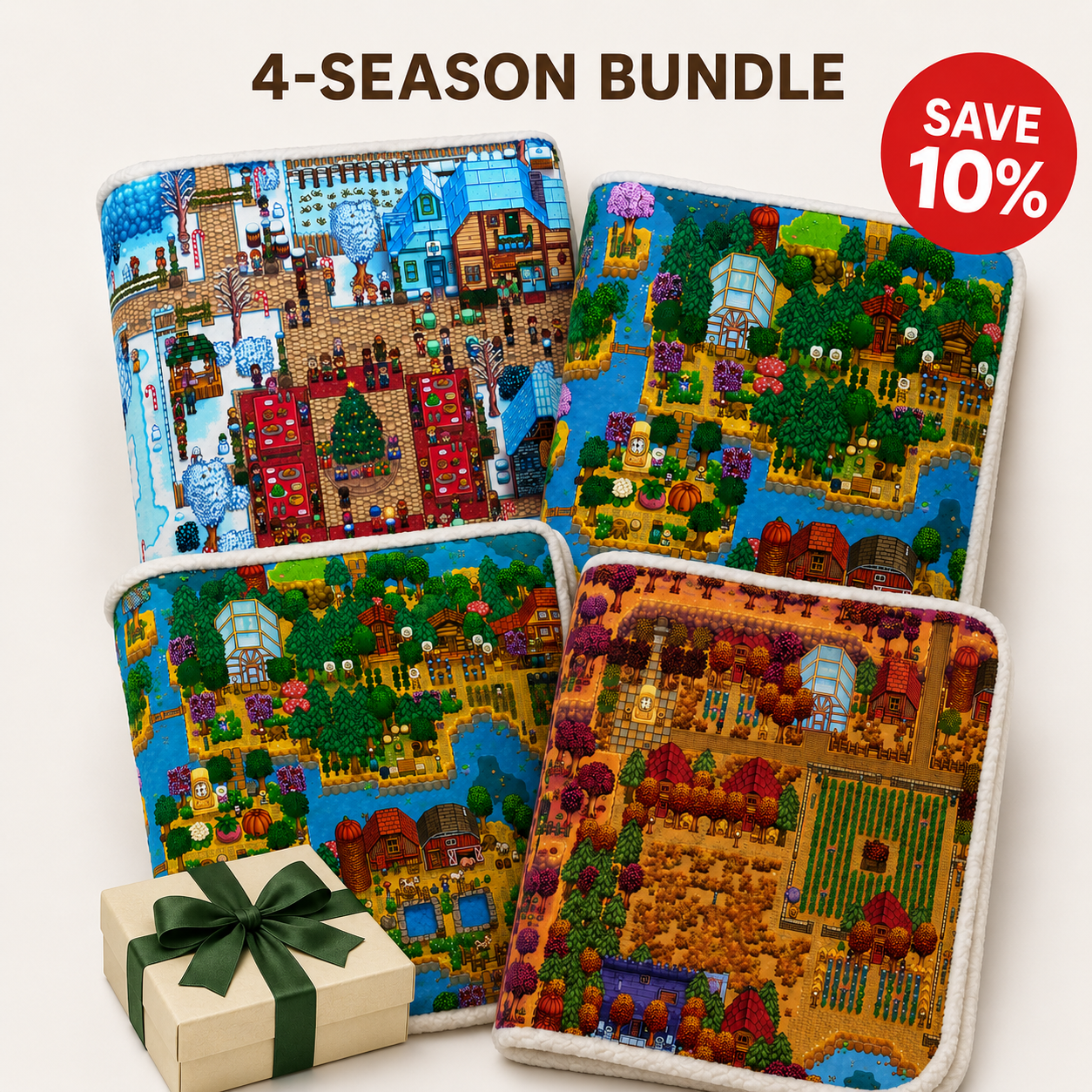 Stardew Valley Four Seasons Blanket -A gift every Stardew Valley fan will love 🌾
