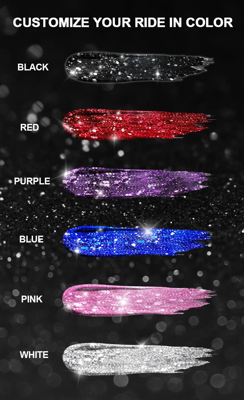 Queen's Land Sparkly Universal Steering Wheel Cover with Crystal Rhinestones Diamond Bling Car Decor Gift for Girls Women Red Pink Purple Black Car Accessories for Truck SUV