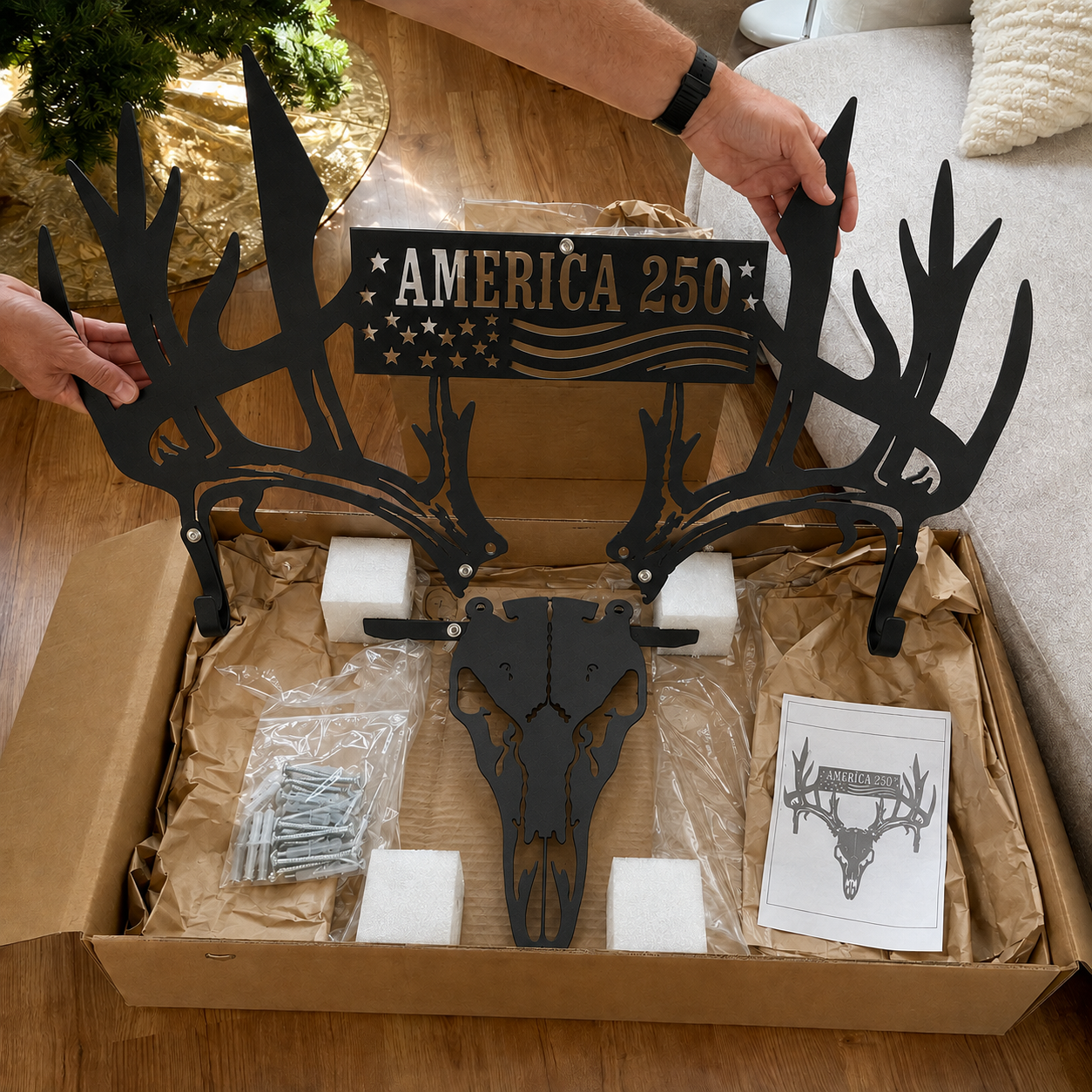 Personalized America 250th Anniversary Antler Bow Rack