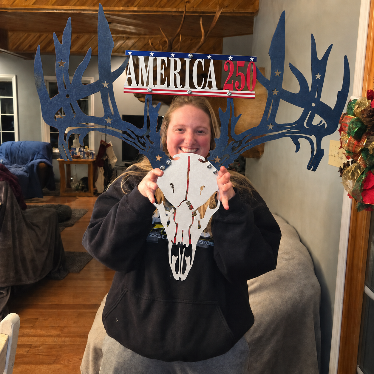 Personalized Metal Deer Skull Bow Rack (250th Anniversary Edition) — Best Christmas Gift for 2026