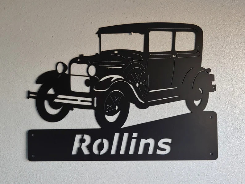 1930, 1931, Ford Model A Tudor-Personalized Metal Wall Art