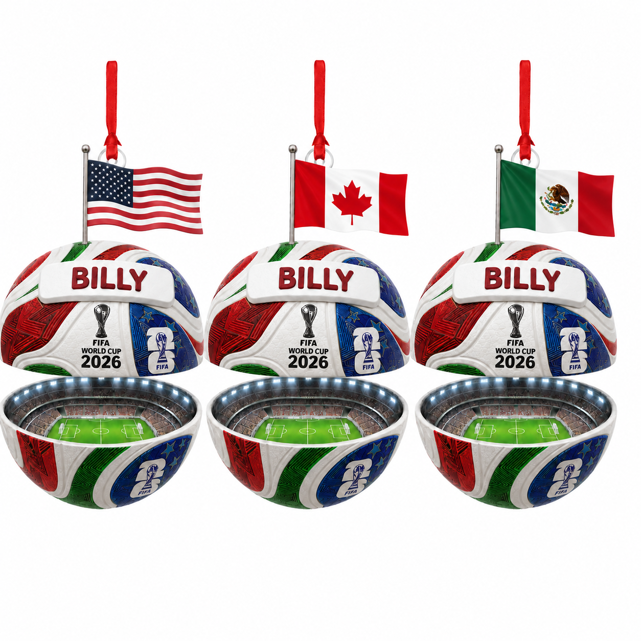 Personalized 2026 World Cup Soccer Ornament