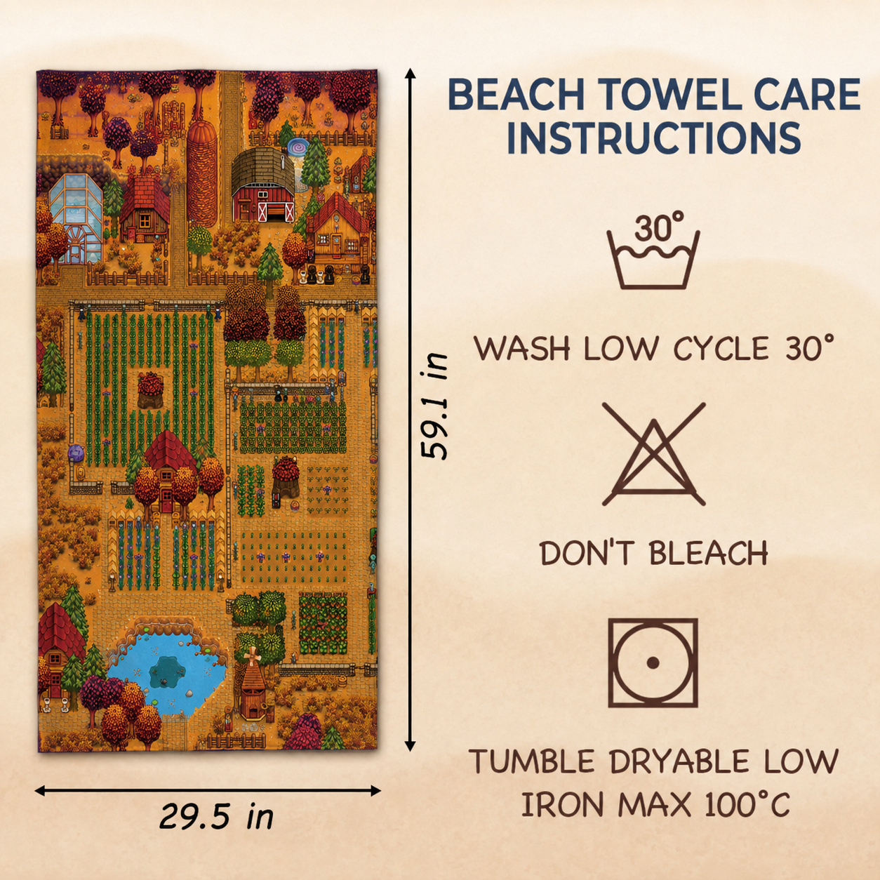 Stardew Valley All-Season Beach Towel – A beach towel every Stardew Valley fan will love 🌾