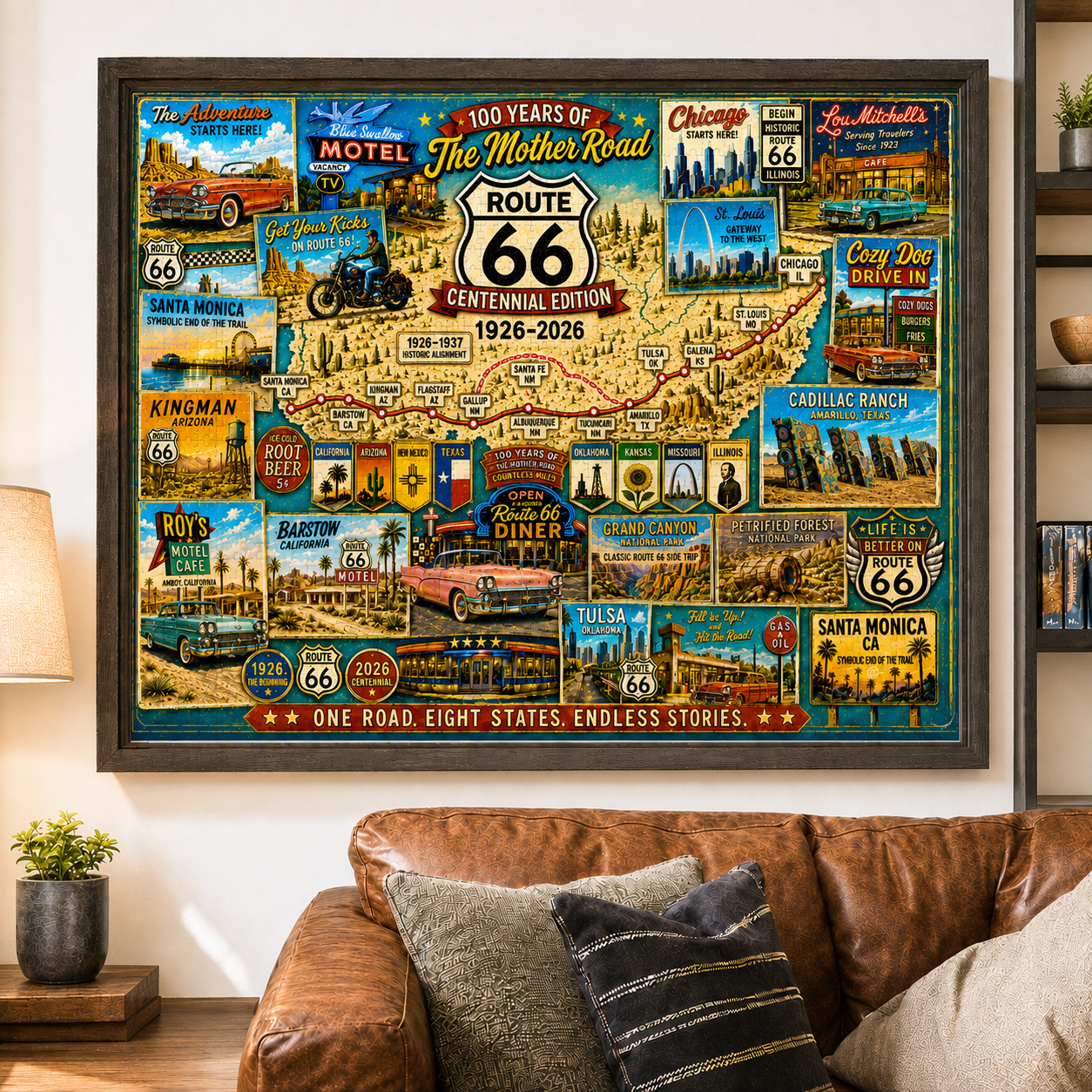 Route 66 Centennial Collector’s Puzzle 100 Years of the Mother Road — 1926–2026🎁