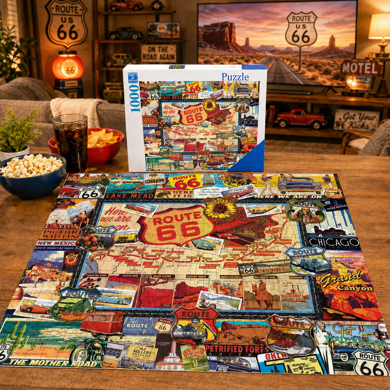 Route 66 Collector's Edition Puzzle – 500/1000-Piece Jigsaw Puzzle