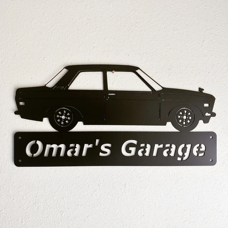 1968-1973 Datsun 510 BlueBird-Personalized Metal Wall Art