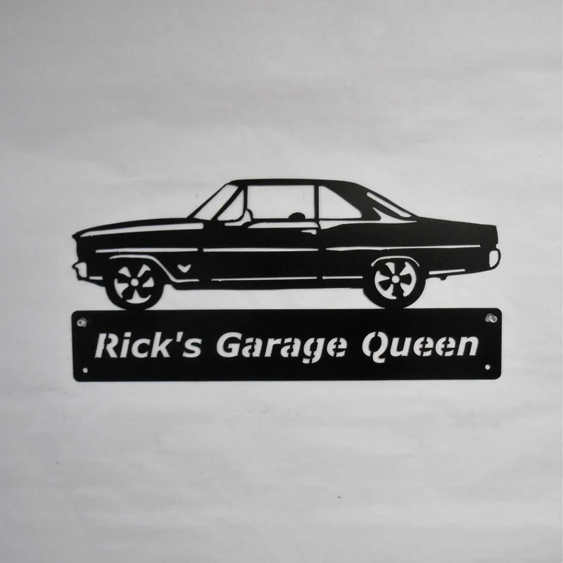 1966 1967 Chevrolet Nova-Personalized Metal Wall Art