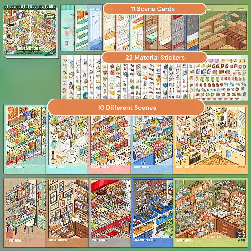 Store Theme 8.0 Series – 3D Miniature Scene Sticker Book