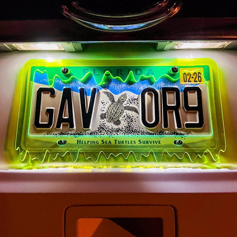 Slime Ooze License Plate Frame – JDM Car Show Tuner Plate Cover, Unique Car Mod Accessory, Custom Gift for Car Enthusiast, Gift for Him