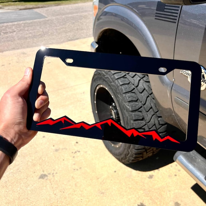 Mountain License Plate Frame Cover (single plate)