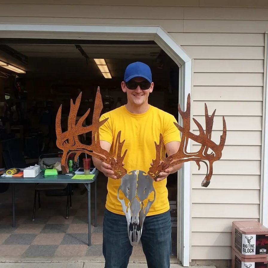 Metal Deer Skull Bow Rack-The best gift for outdoor lovers