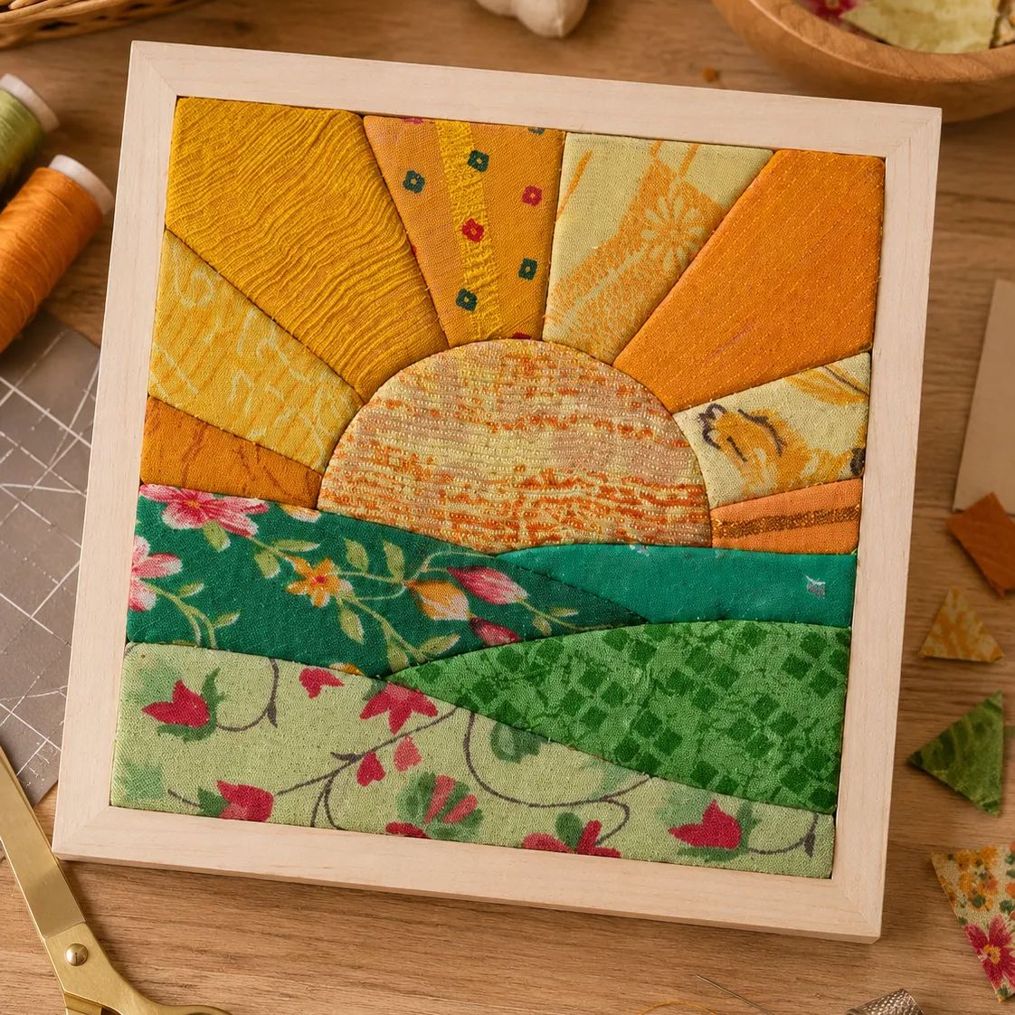 SUN Kinusaiga Kit Stitch-Free Fabric Art 