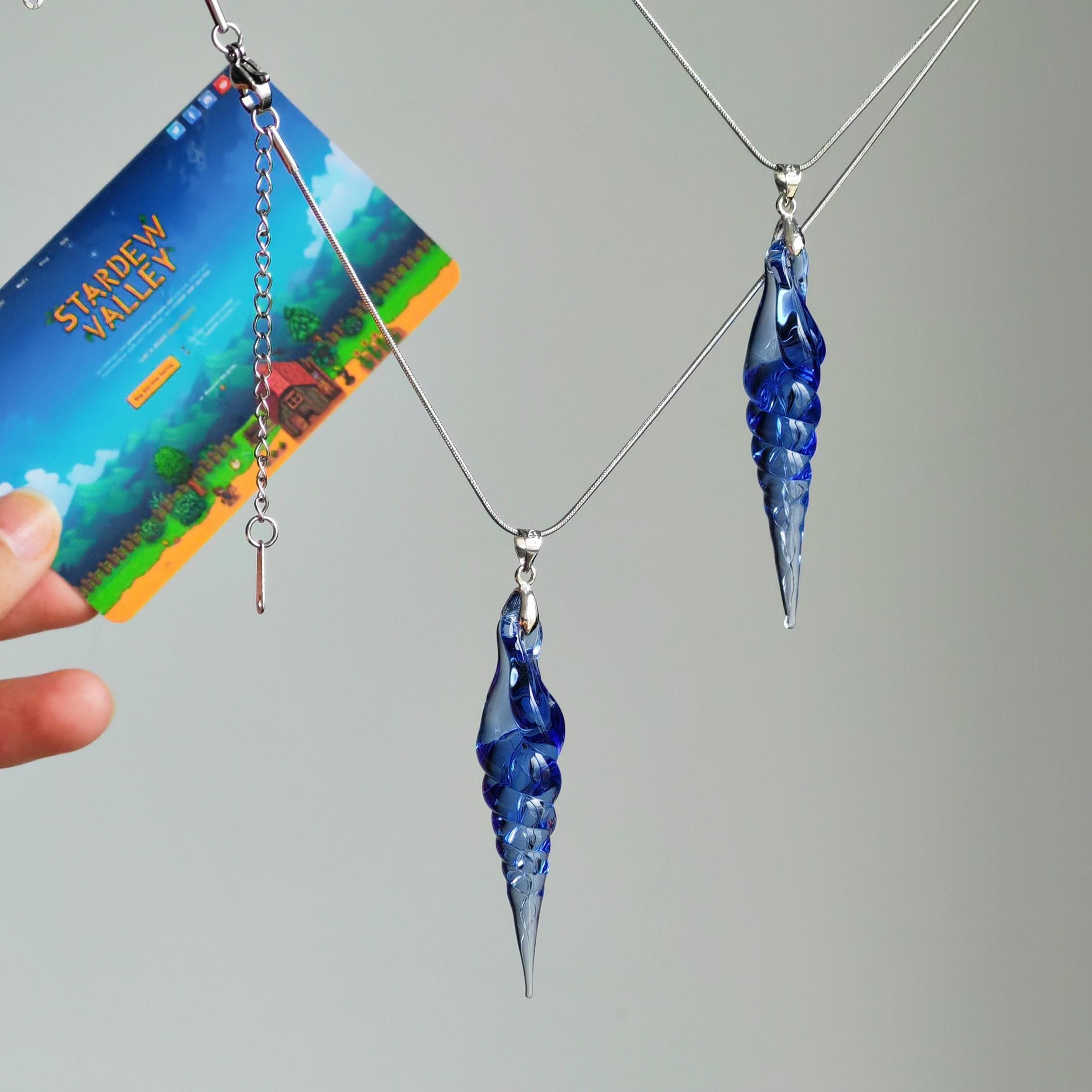 Stardew Valley Mermaid Pendant-Inspired Blue Seaside Necklace