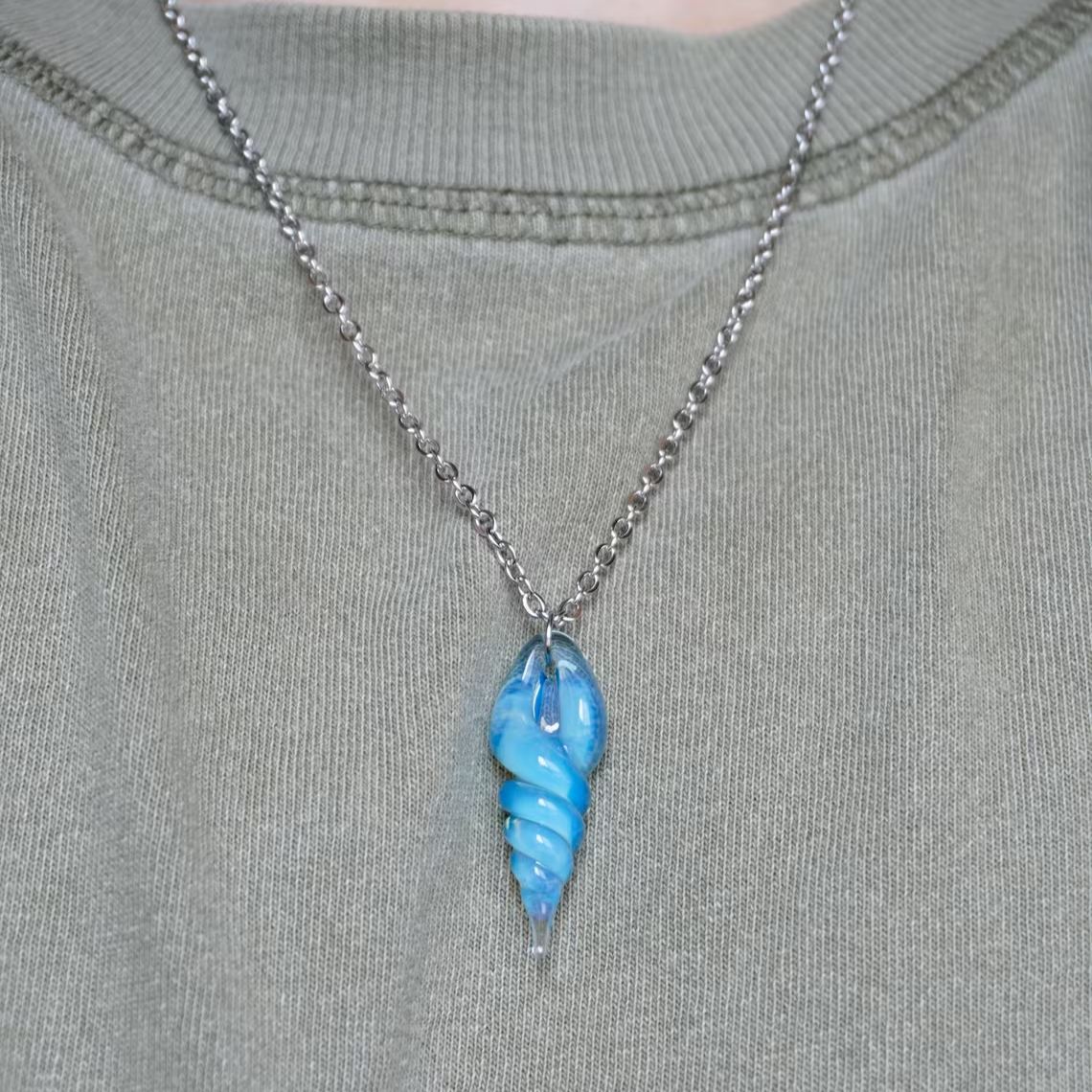 Stardew Valley Mermaid Pendant-Inspired Blue Seaside Necklace