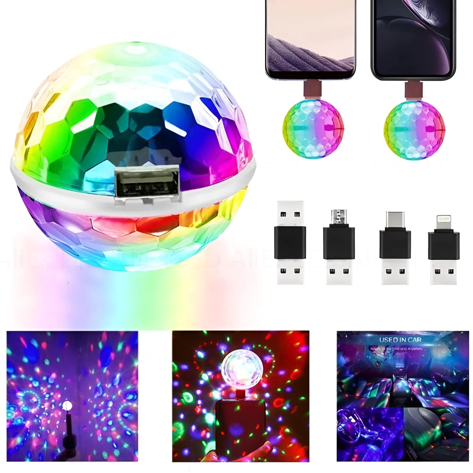Plug & Play RGB Mini USB Disco Light for Phones – LED Party & Atmosphere Light