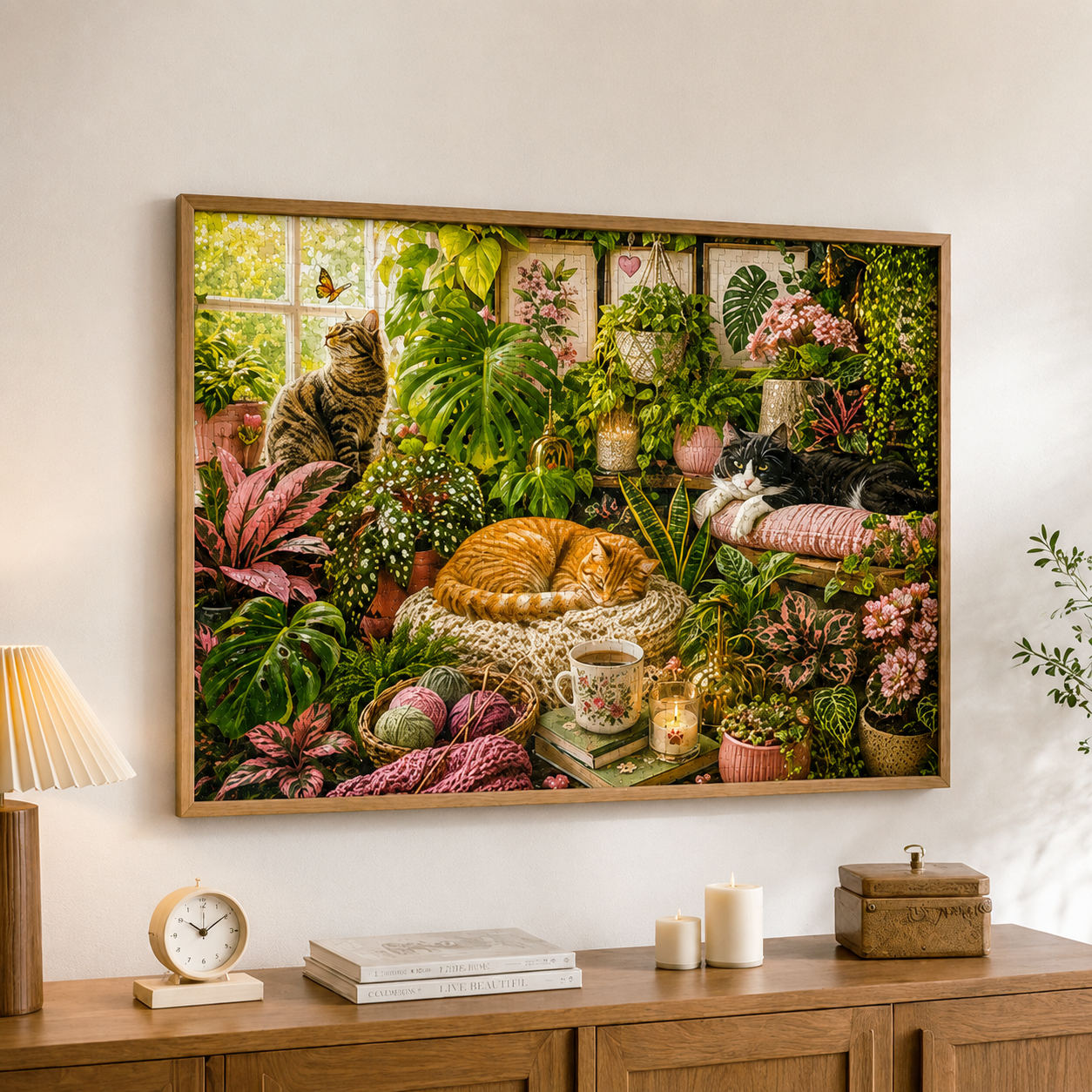 2026 NEW- Cats in the Sunlit Garden - 500/1000-Piece Jigsaw Puzzle