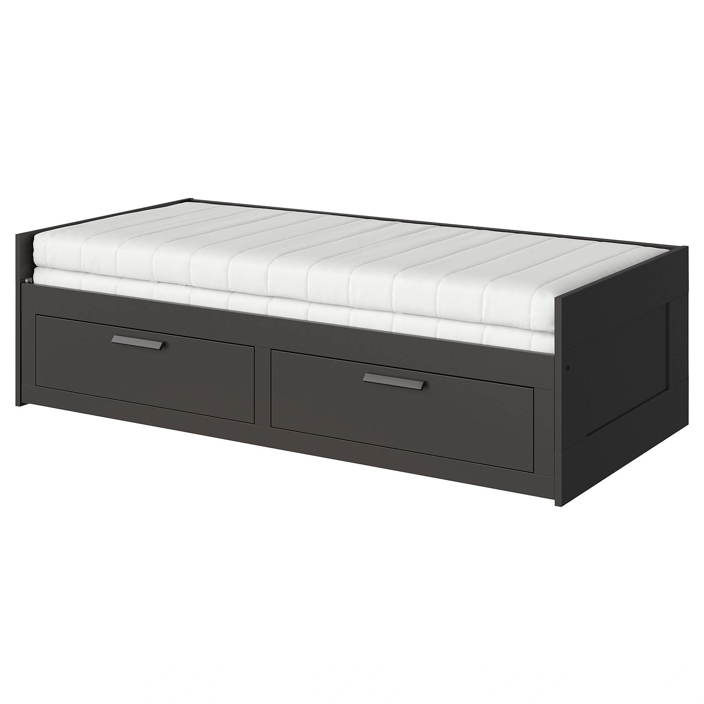 Cama nido con 2 cajones 2 colchones negra firme 80x200 cm-orderlumo