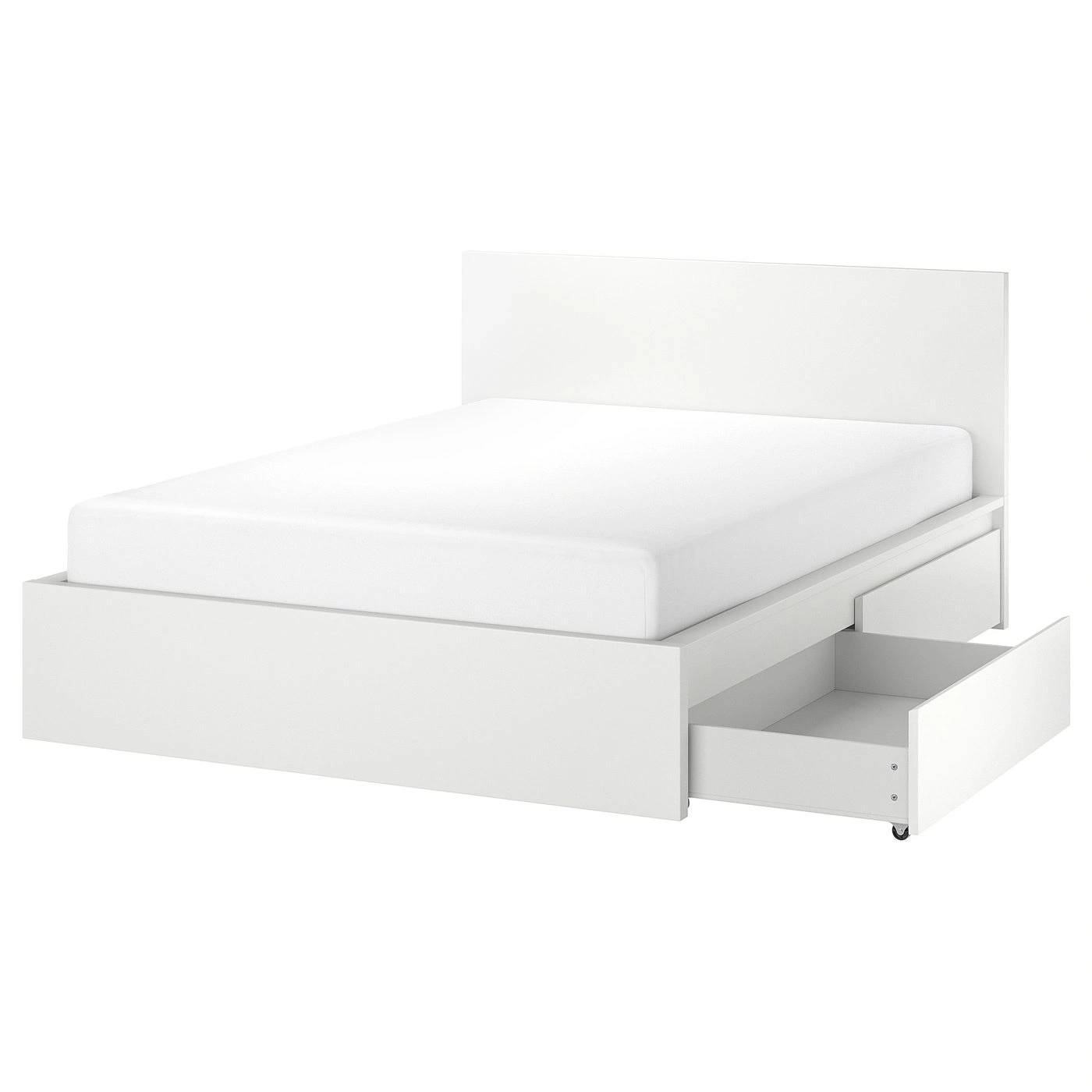 Cama alta blanca con 2 cajas de almacenamiento 180x200 cm-orderlumo