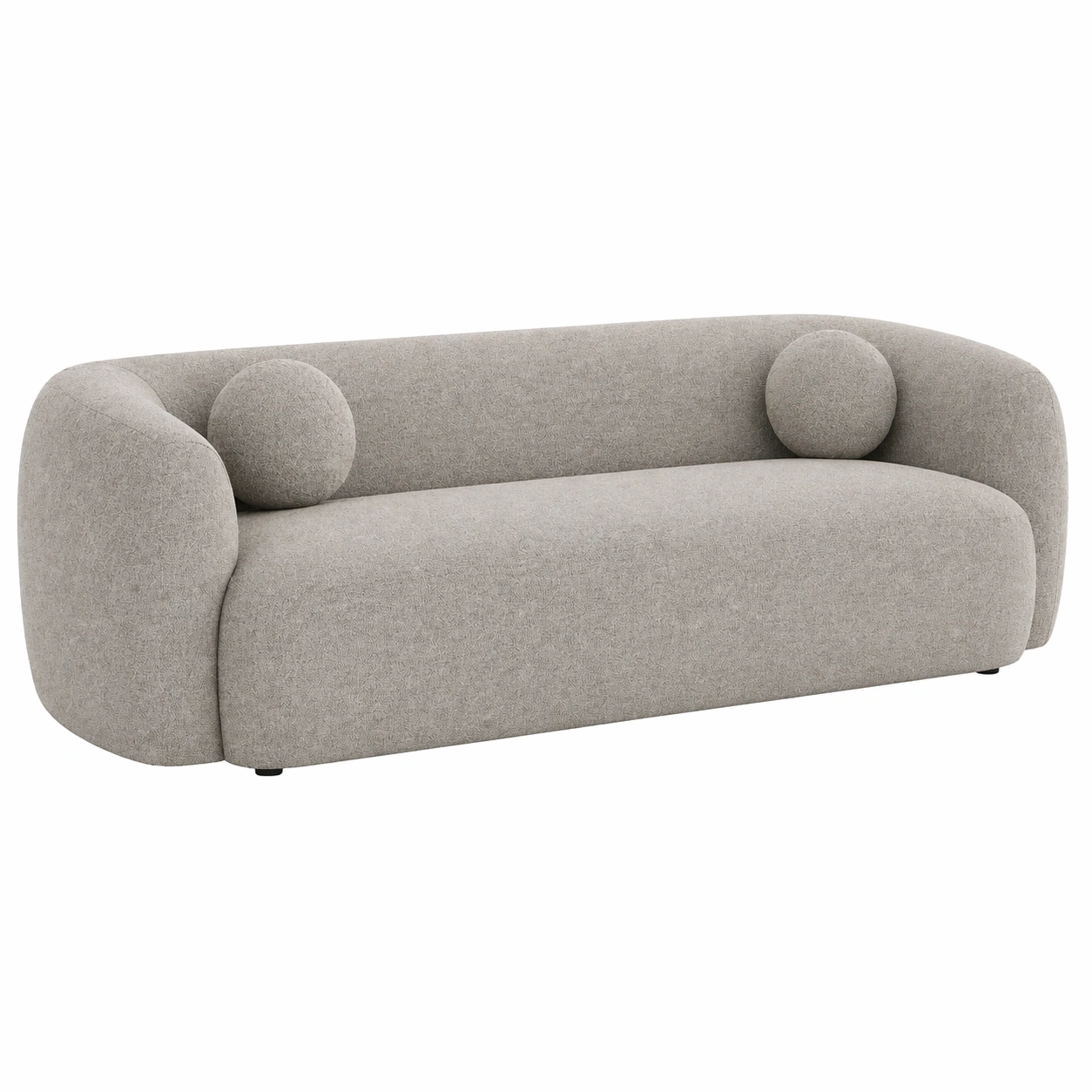 Sofá Curvo Compacto de 2 Plazas en Tela Texturizada con Dise?o Moderno y Líneas Suaves-ordervexa