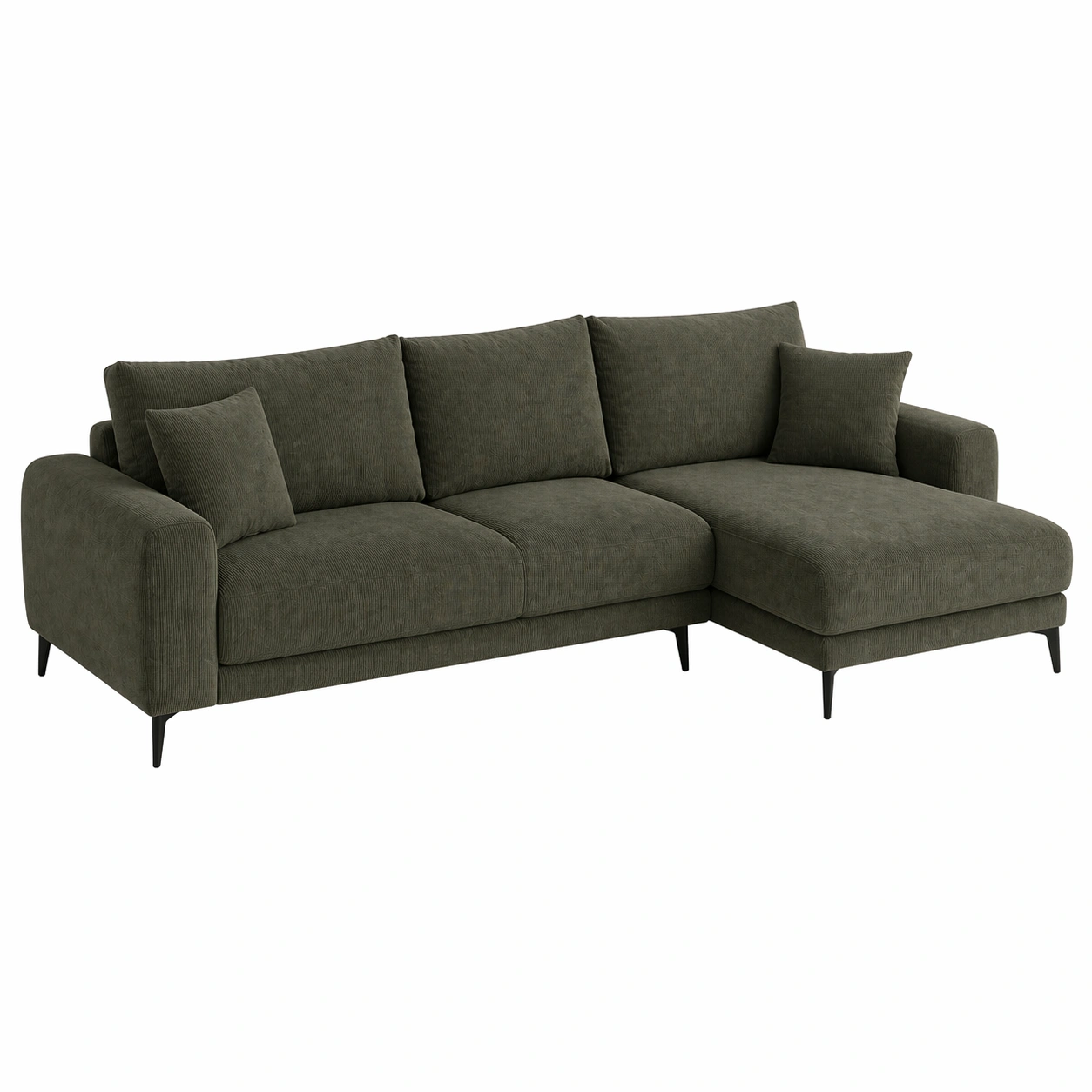 Sofá modular en L de 3 plazas con chaise longue estilo moderno con patas altas-ordervexa